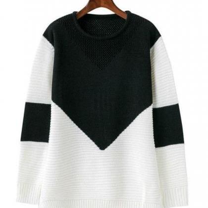 Fashion Long-sleeved Knit Sweater Top