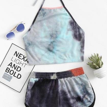 Sexy Vest Exposed Navel Shorts Two Piece Sets