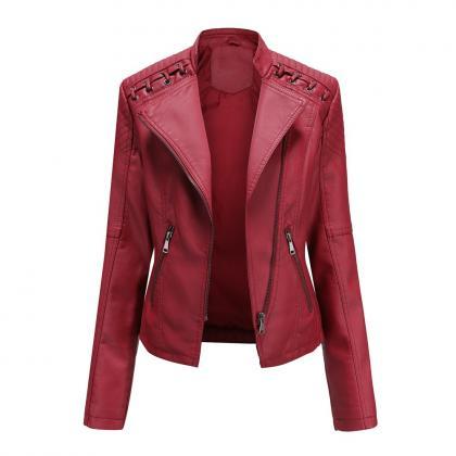 Women's Faux Leather Jacket Coat