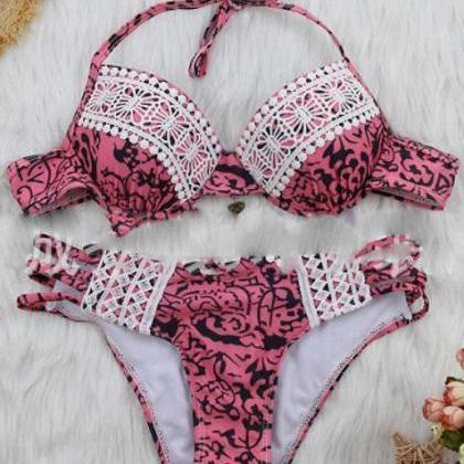 Women Floral Swimwear Bikini Set
