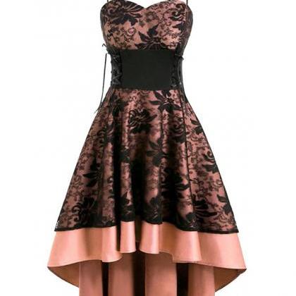 Hollow Sling Lace Irregular Dress