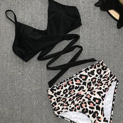 Sexy Leopard Print Bikini Set Swimw..