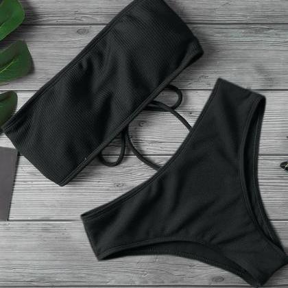 Sexy Backless Bandages Bikini Set Swimsuit