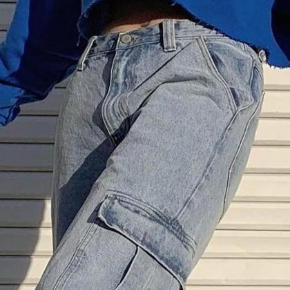 High Waist Women Denim Loose Jeans