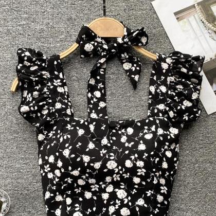Floral Print Bodycon Crop Top