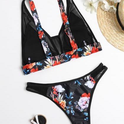 Flower Print Sexy Swimsuit Bikini Sets