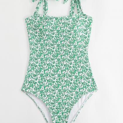 Print One-piece Swimsuit Swimwear