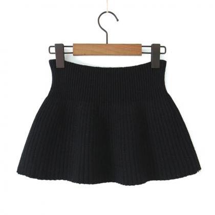 Solid Color Sexy Low Waist Knitted Skirt