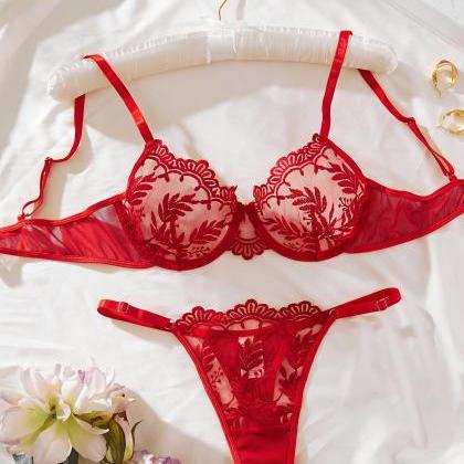 Sexy Embroidery Lace Lingerie Set