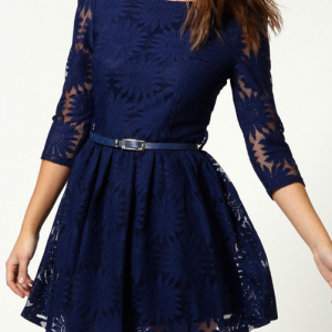 Ax081201ax Slim Lace Embroidered Dress