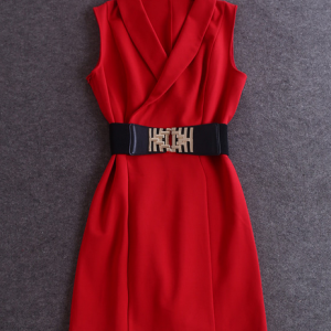 Stylish Stitching Sleeveless Dress Ax090403ax