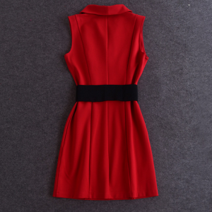 Stylish Stitching Sleeveless Dress Ax090403ax