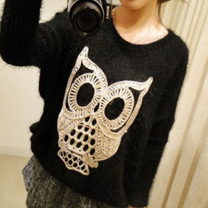 Owl Stitching Bat Sweater Ax090503ax