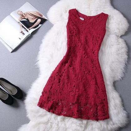 Fashion Embroidered Sleeveless Dress Ax090605ax