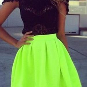 Green Fashion Skirts Ax090903ax