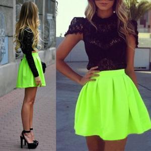 Green Fashion Skirts Ax090903ax