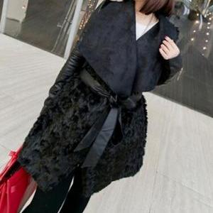 Winter fashion long-sleeved leather..