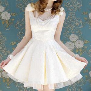 Fashion Bow Sleeveless Dress Ax091606ax