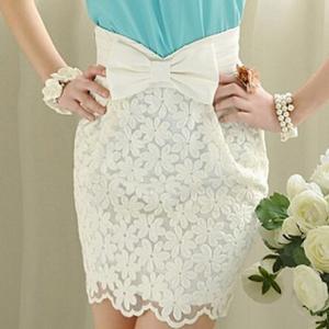 Embroidered Bow Skirt AX092801ax