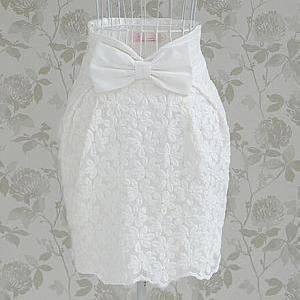 Embroidered Bow Skirt AX092801ax