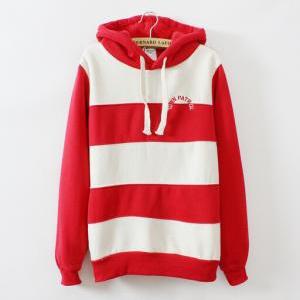 Stripes With Thick Fleece Sweater Ax092810ax