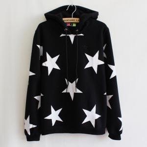 Stars Hooded Long-sleeved Sweater Ax092902ax
