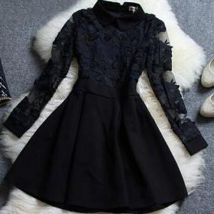 Vintage Lace Long-sleeved Dress Ax5201314ax