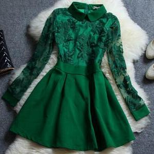 Vintage Lace Long-sleeved Dress Ax5201314ax