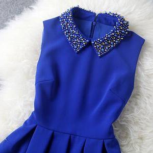 Blue Dress With Collar