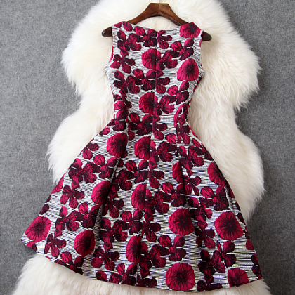 Elegant Embroidered Waistcoat Dress Ax13018ax