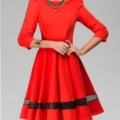 The Long-sleeved Round Neck Dress Ax30518ax