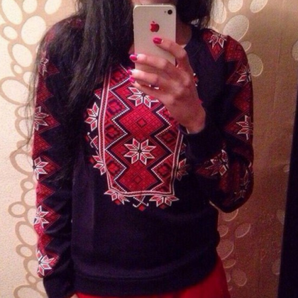 The Printing Thick Round Neck Sweater Ax30916ax