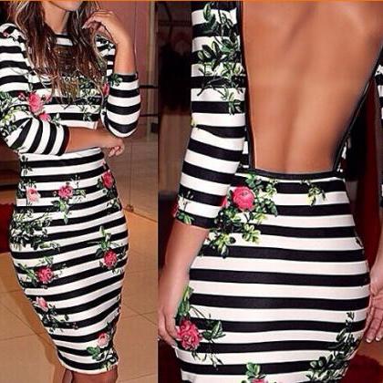 Slim Strap DressPrinted Halter Lace Dress