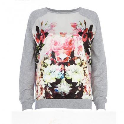 The Round Neck Long-sleeved Sweater Printing..