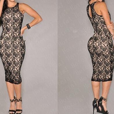 Sexy Package Hip Lace Embroidery Dress Ax51102ax