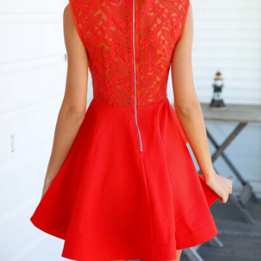 Slim Stitching Lace Sleeveless Dress Ax51302ax