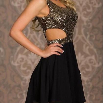 Fashion Sexy Sequined Backless Dress