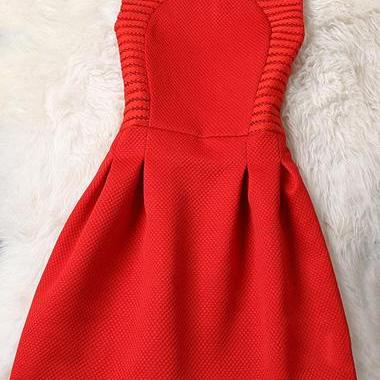 Hollow Out Sleeveless Round Neck A Line Dress -..