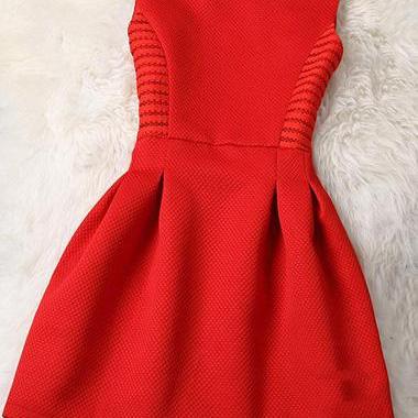 Hollow Out Sleeveless Round Neck A Line Dress -..