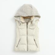 Slim knitted cotton stitching hooded wool coat AX090701AZ