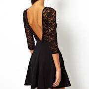 Slim stylish long-sleeved lace dress AX091105ax