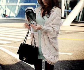 1210080 Black Bat Sleeve Sweater Dress
