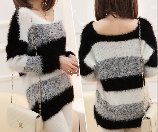 Loose Loving Letters Round Collar Long-sleeved Sweater main image 1