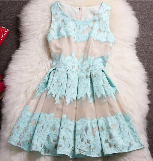 Fashion Pleated Skirt Dress Ax092110ax