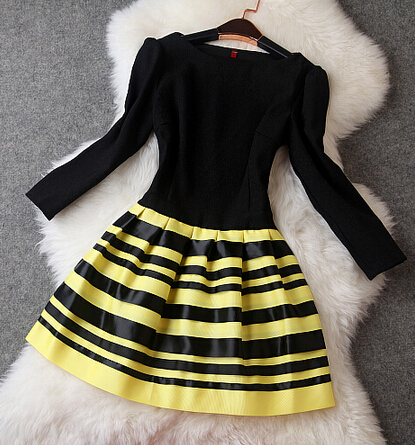 Fashionable Stripe Dress Ax092701ax