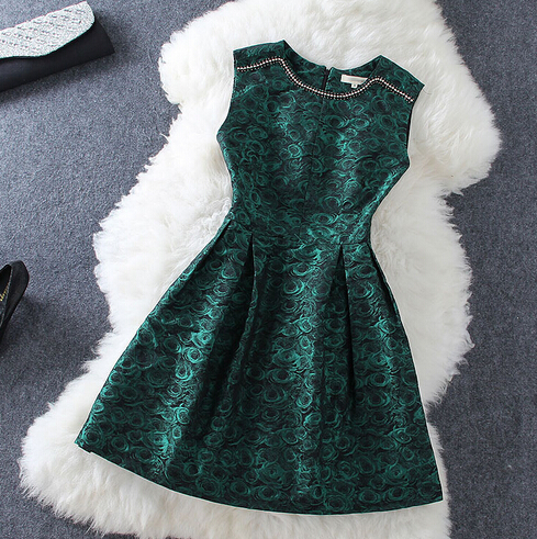 Elegant Printed Sleeveless Dress Ax102001ax