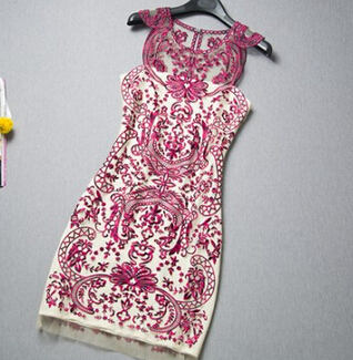 Sexy Slim Embroidered Gauze Dress
