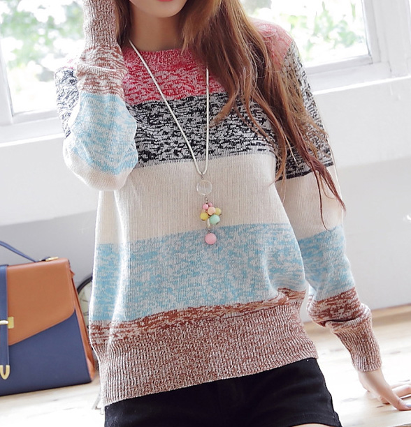 Sweet Striped Pullover Knitted