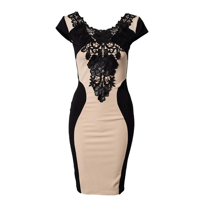 Floral Lace Front Bodycon Dress With Scoop Back Ax42701ax