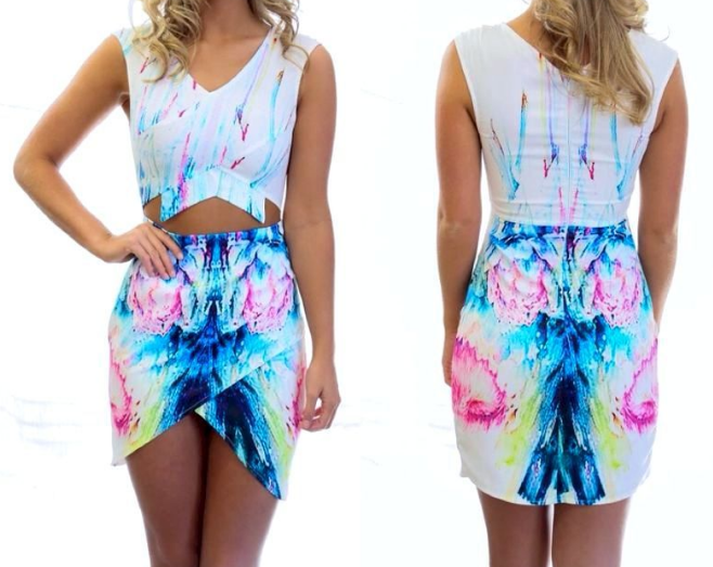 Printed Sexy Two-piece Dress Ax5309ax